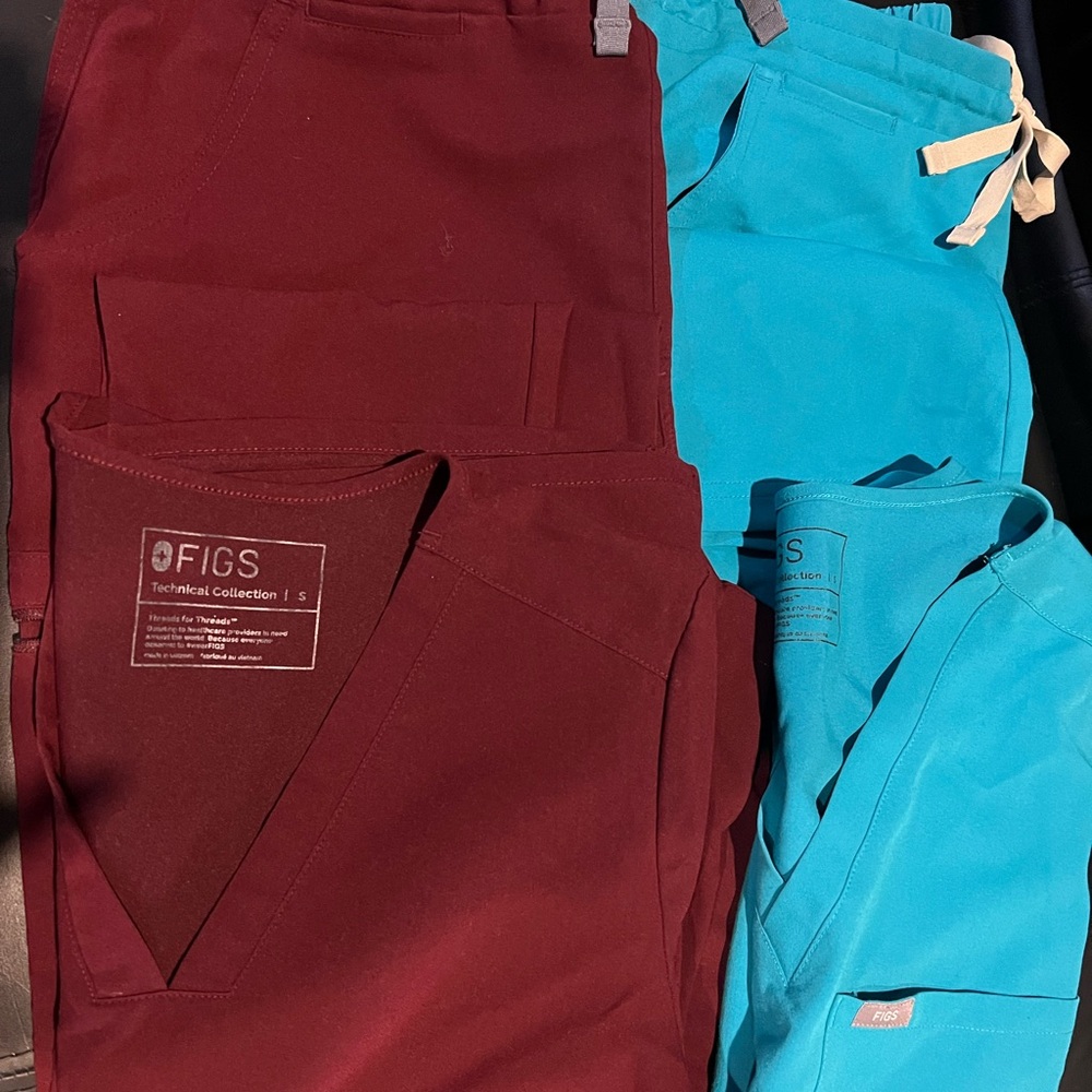 COPY - FIGS Yola Pants in Teal, Catarina Top,Burgundy Yola Skinny Pants M, Casm…